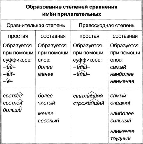 Анализ грамматических характеристик прилагательных в русском языке