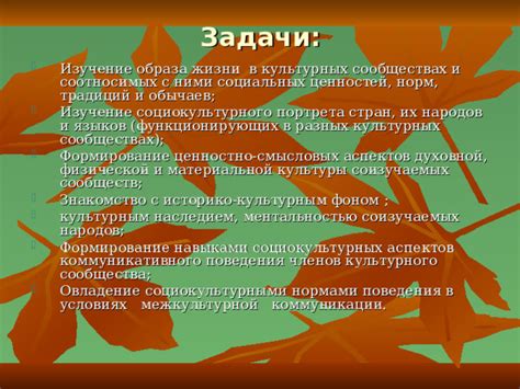 Анализ разнообразия народных обычаев, культурных традиций и языков независимых территорий