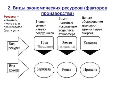 Взаимодействие экономических ресурсов и факторов производства