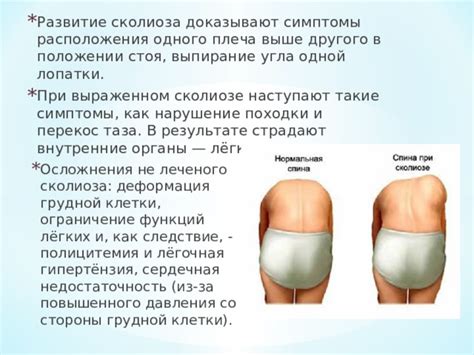 Возможное развитие смещений и сколиоза
