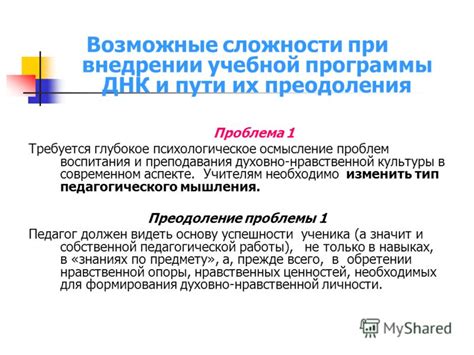 Возможные сложности и варианты их преодоления