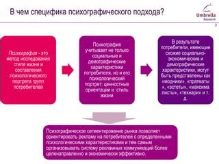 Возрастные и социальные характеристики потребителей