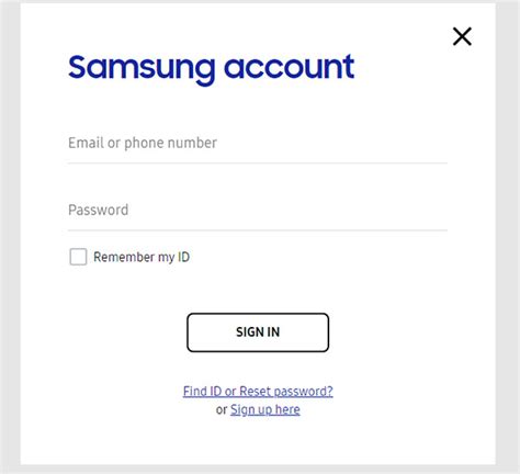 Вход в Samsung Account