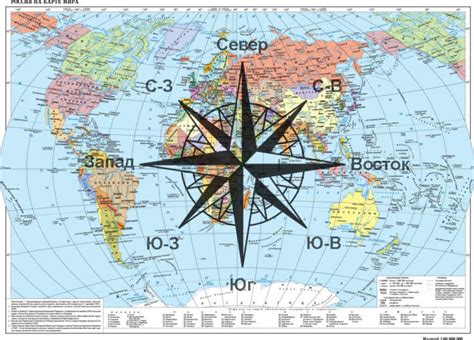 Географическое расположение и точки сторон света на английском языке 
