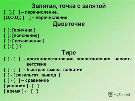 Знаки пунктуации при перечислении элементов