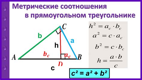 Значение боковых сторон в прямоугольном треугольнике