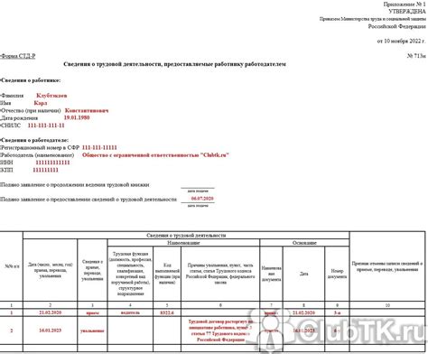 Значение документа о трудовой деятельности