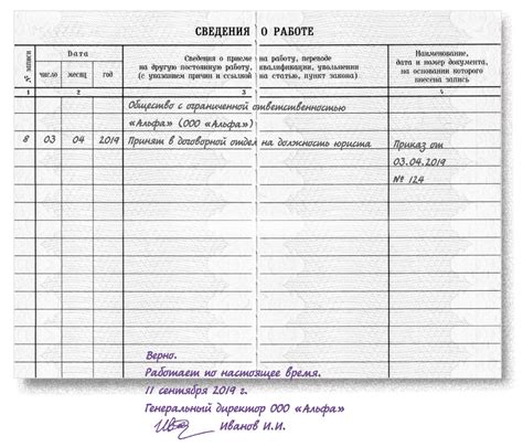 Значение прошивки копии трудовой книжки: важность и эффективность