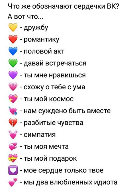 Значение сердец