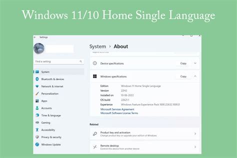 Интерфейс и дизайн Windows 10 Home Single Language