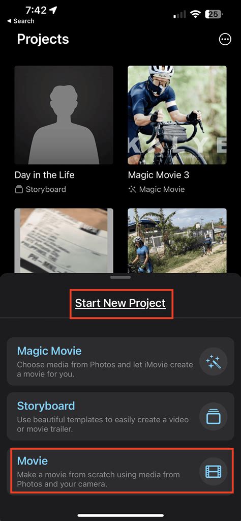 Интерфейс и основные возможности мобильного приложения iMovie для смартфона от Apple