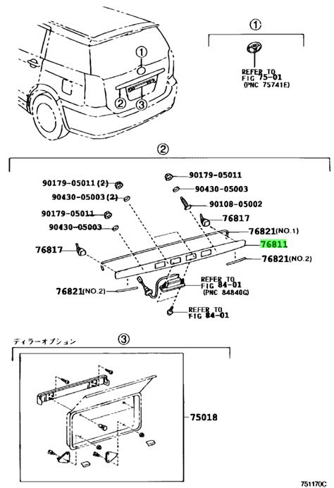 Использование указателя местоположения идентификатора кузова на автомобиле Toyota Wish