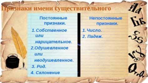 Исследование имени существительного в качестве основы особенностей в русской лексике