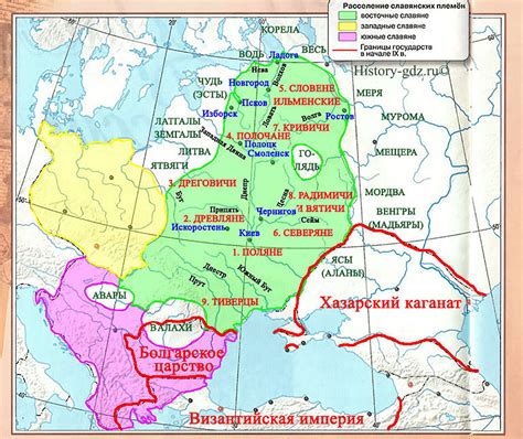 История распространения племен славян по территории Европы