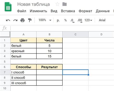 Как получить сумму выбранных значений в Гугл таблицах с помощью функции SUM