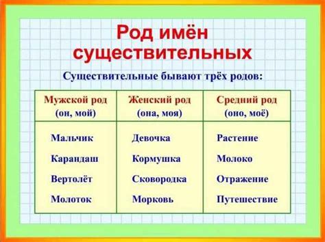 Категоризация рода имен существительных