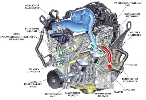 Компоненты и расположение элементов двигателя в автомобиле Ford Transit