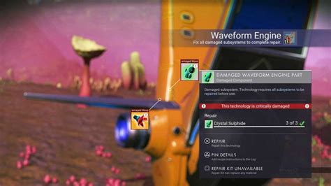 Кристаллический сульфид как важный компонент для строительства в No Man's Sky