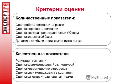 Критерии качества предоставляемых услуг при сотрудничестве с самостоятельными профессионалами