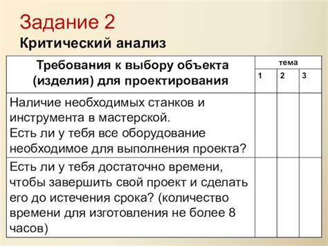 Критический анализ неопределенной темы и аргументации