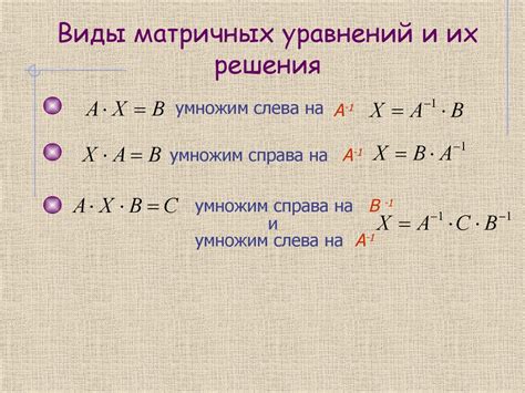 Матричные уравнения: сущность и значение