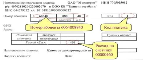 Места, где встречается идентификационный код на квитанции от Мосэнергосбыта