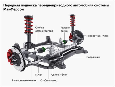 Местонахождение элементов подвески автомобиля