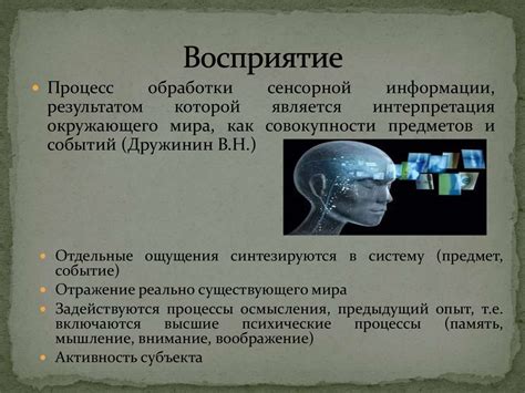 Механизмы восприятия зрительной и звуковой информации