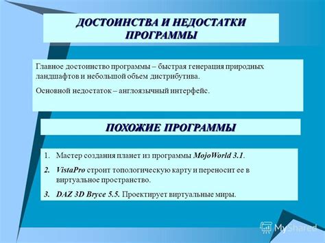 Недостатки программы Вис нол