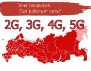 Области покрытия сетей 2G и 4G