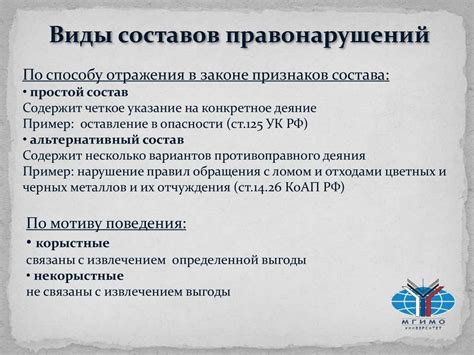 Определение понятий "состав правонарушения" и "событие правонарушения"