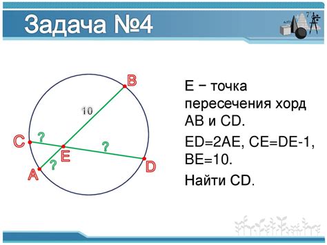 Определение точек окончания хорды путем пересечения прямых