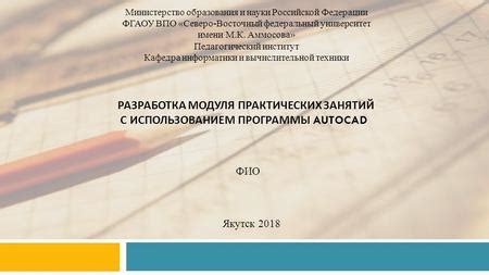 Организация и проведение практических занятий на платформе AutoCAD