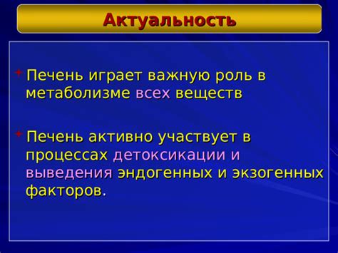 Органы, играющие важную роль в метаболизме и функционировании организма