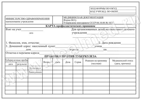 Основные источники для поиска формы 063 для прививки