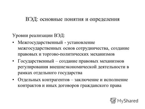 Основные понятия ВЭД