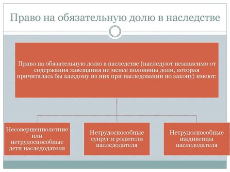 Основные принципы и правила обязательной доли наследства