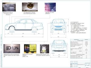 Основные расположения идентификационных знаков на кузове автомобиля ВАЗ 2172