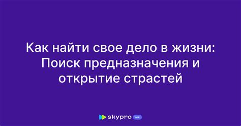 Открытие личных страстей и захватывающих интересов