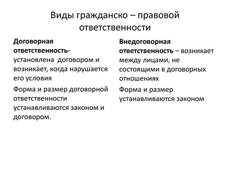 Отличие уголовной ответственности от гражданско-правовой