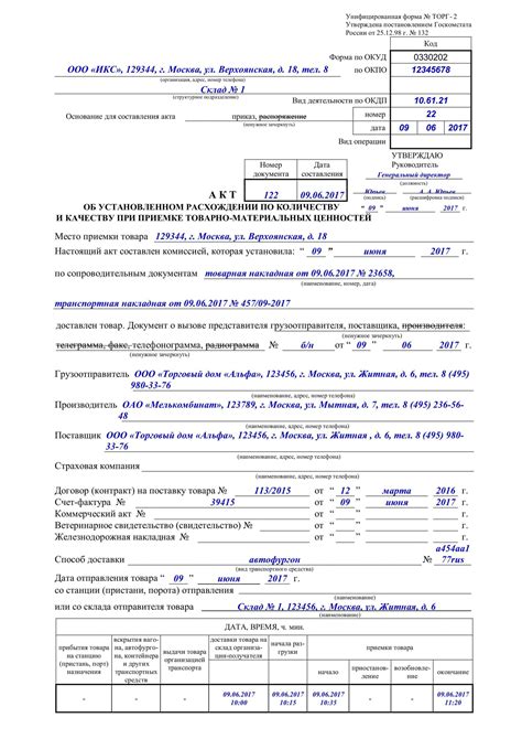 Оформление печатей при проведении Акта торг 2