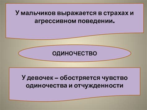 Ощущение одиночества и отчужденности