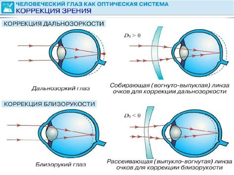 Переход световых лучей сквозь механизмы глаза