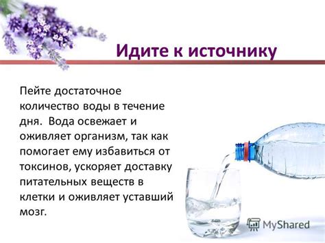 Поддерживайте гидратацию: пейте достаточное количество воды для стимуляции обмена веществ