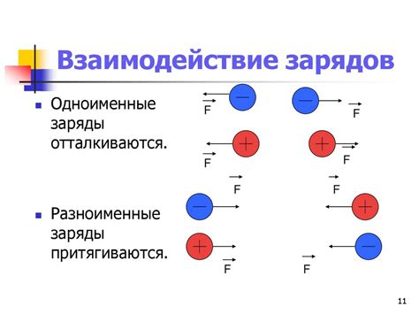 Положительные и отрицательные заряды проводников