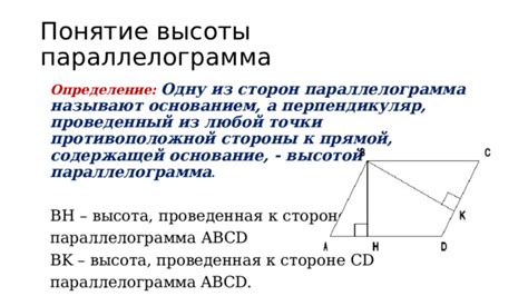 Понятие параллелограмма abcd