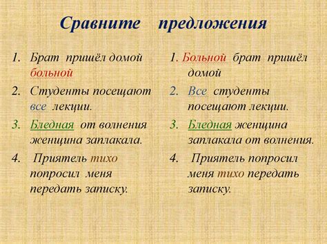 Порядок слов в предложении с отделительной конструкцией