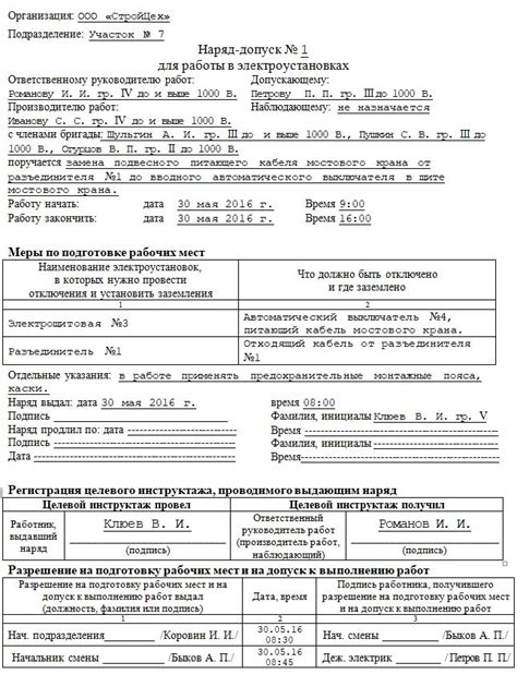 После получения наряд-допуска: обязанности сотрудника