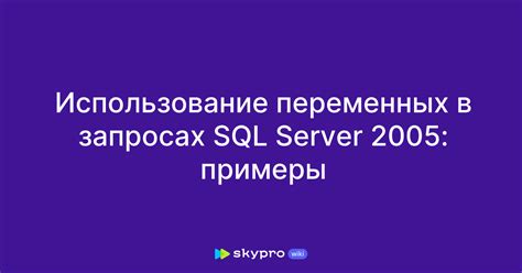 Примеры применения аргументов в разнообразных запросах SQL