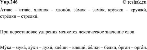 Примеры смены ударения на втором компоненте слова с дефисом